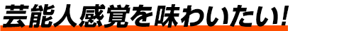 芸能人感覚を味わいたい！