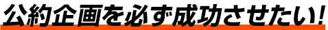 公約企画を必ず成功させたい！